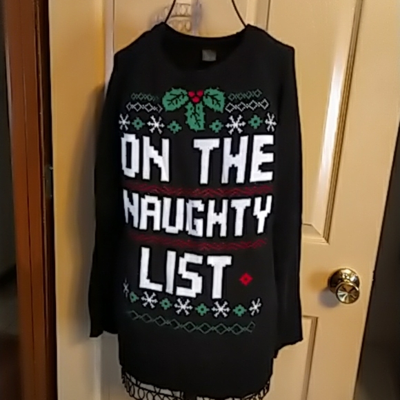 L.O.L. Vintage Sweaters - LOL Vintage womens holiday sweater black L